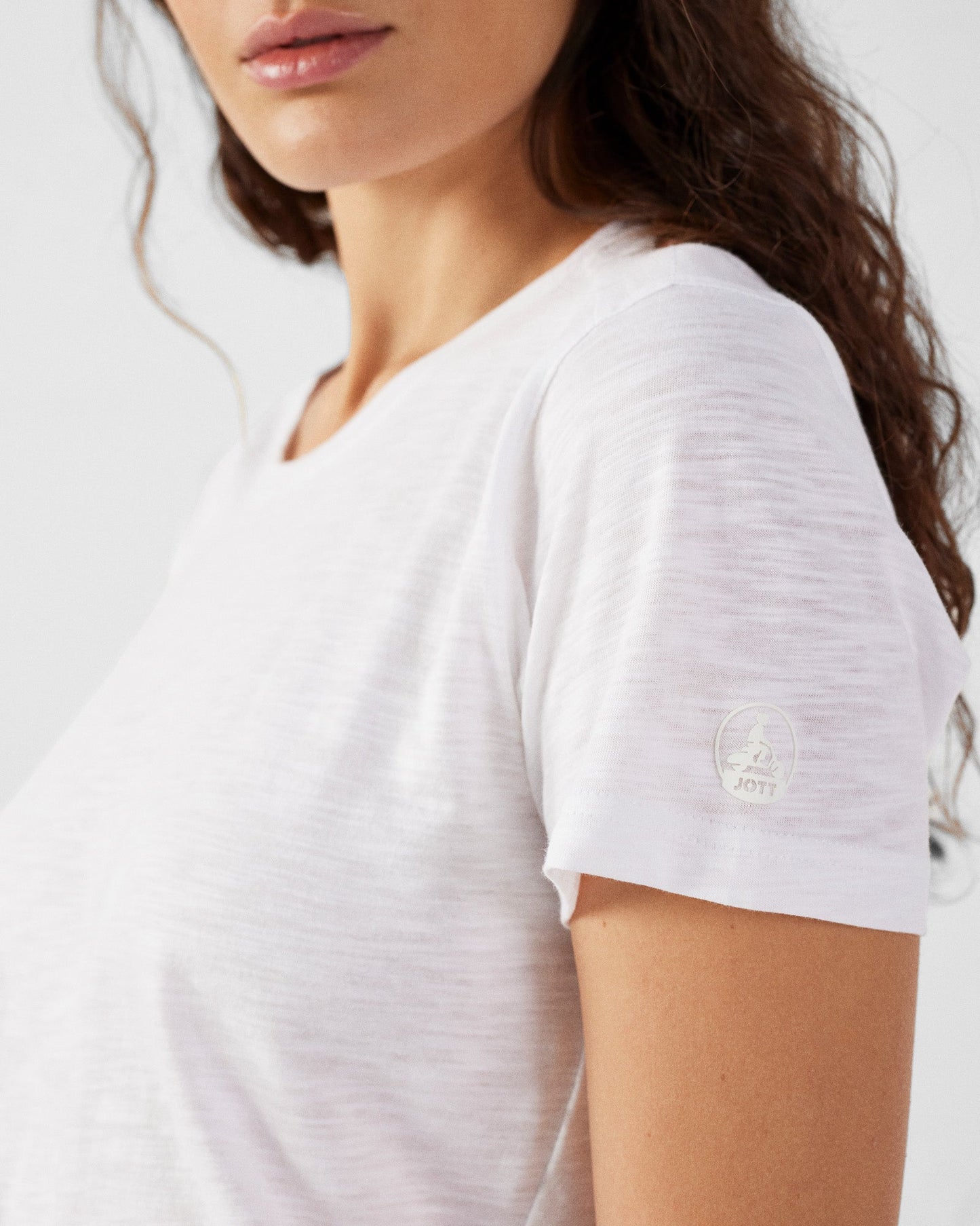 T-shirt col rond femme en coton Blanc Angela