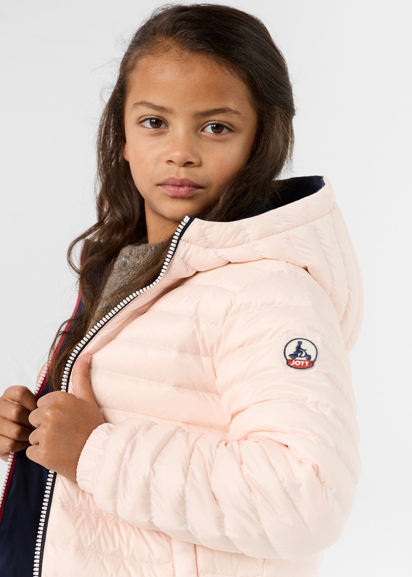 Doudoune enfant réversible Marine/rose pétale Sauda