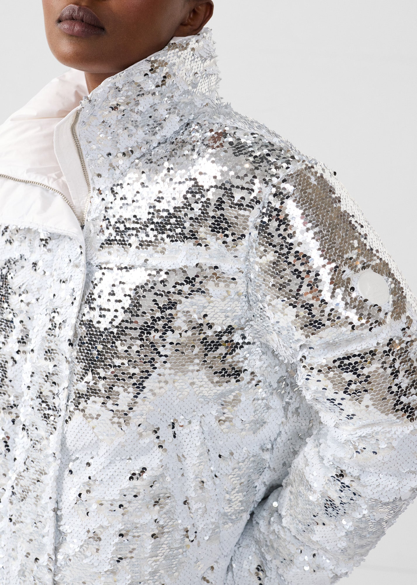 Veste à sequins Blanc/argent Isadora