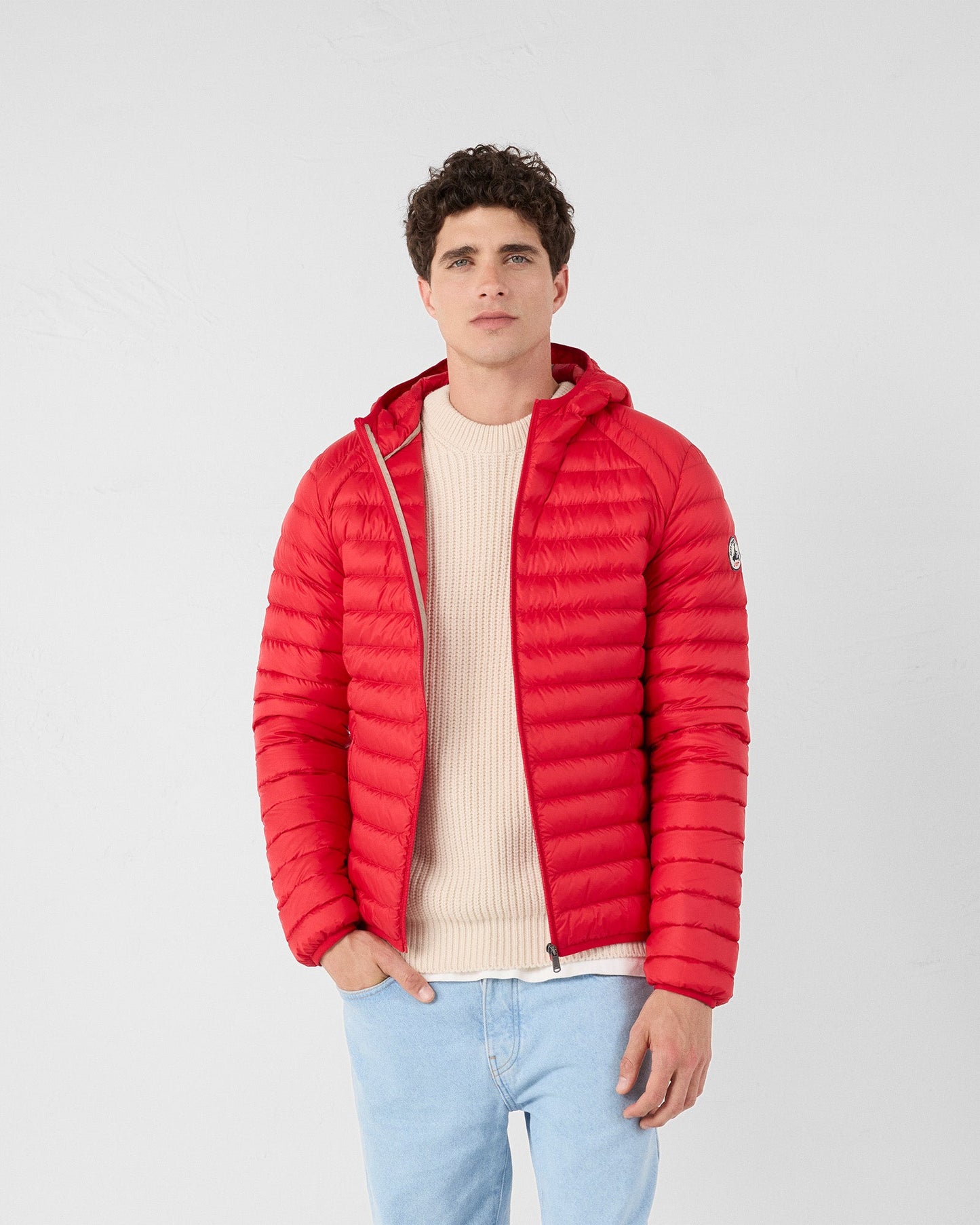 Doudoune légère à capuche Rouge carmin Nico