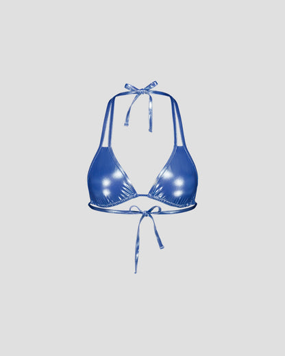 Haut de maillot de bain triangle Bleu mystique Assia top