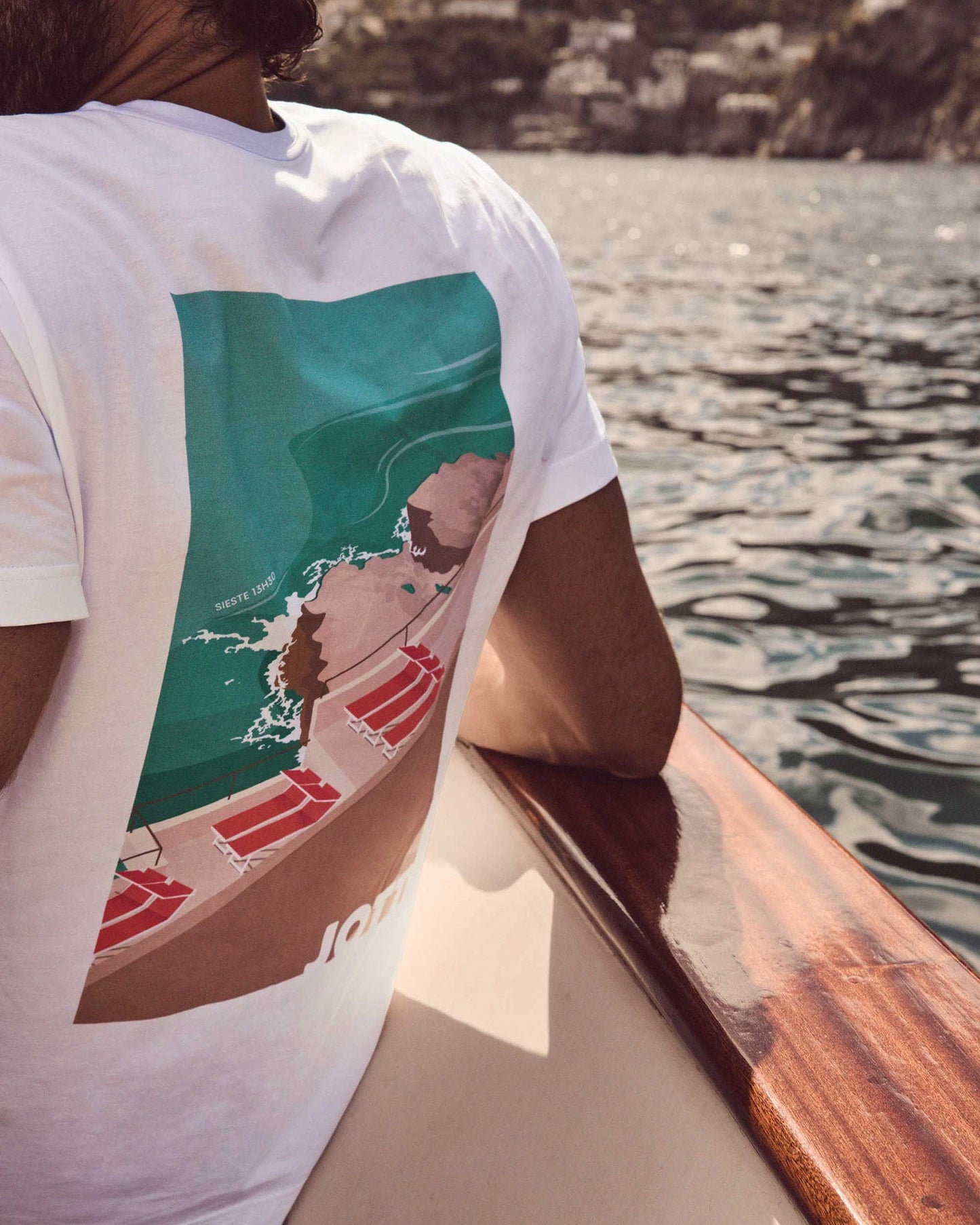 T-shirt col rond en coton Blanc Espar