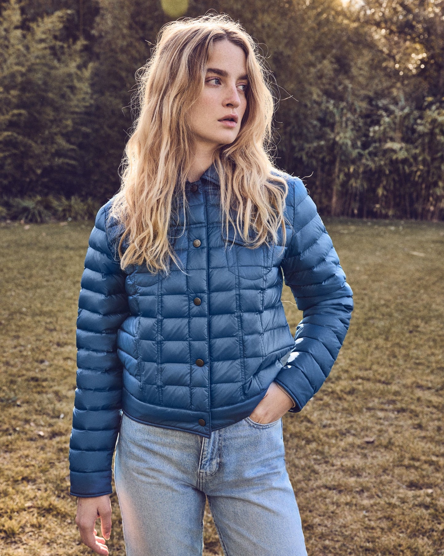 Doudoune courte esprit denim Bleu jeans Elise