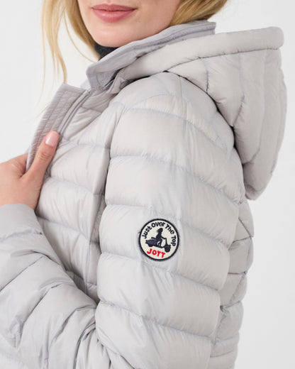 Doudoune longue à capuche Gris glace Vero 2.0