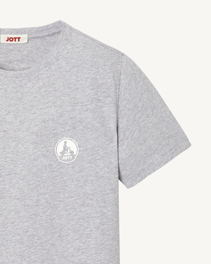 T-shirt mixte en coton biologique Gris chiné Pietro