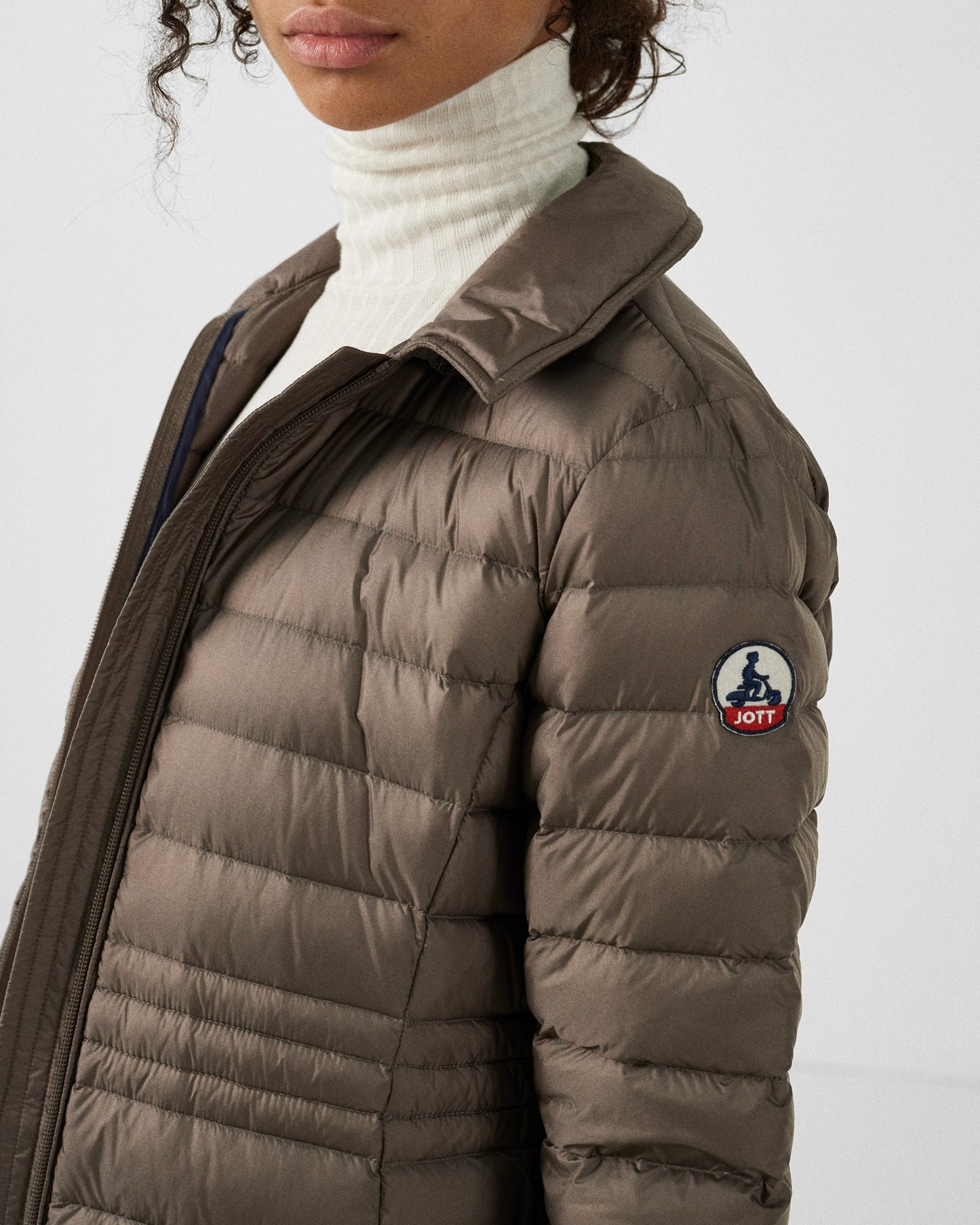 Doudoune longue à capuche Taupe Vero 2.0