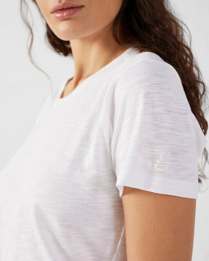 T-shirt col rond femme en coton Blanc Angela