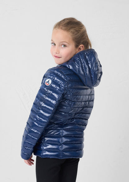 Doudoune légère à capuche enfant Marine Carla shiny
