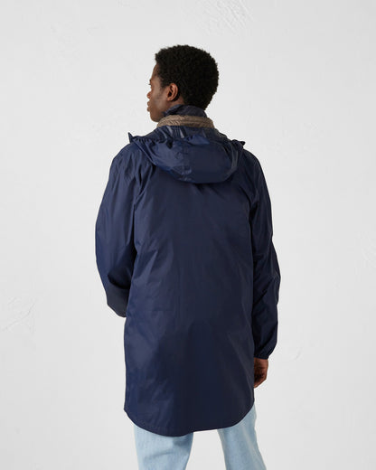 Imperméable long à capuche paquetable Marine Oban