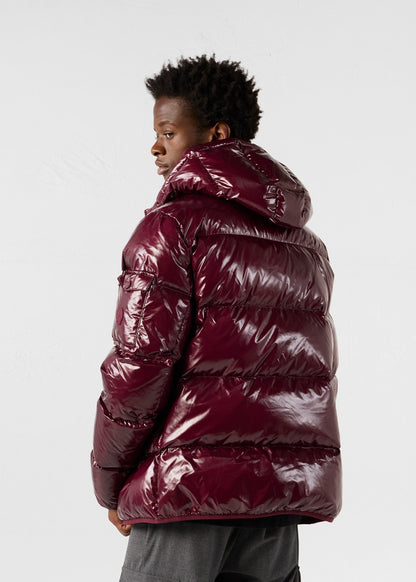 Doudoune à capuche Grand Froid Cerise noir Java laquée