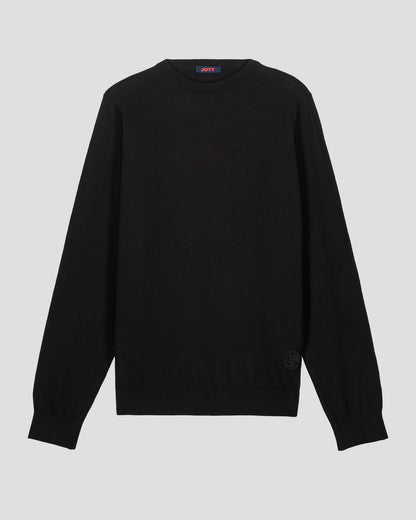 Pull en maille col rond Noir Hadrien
