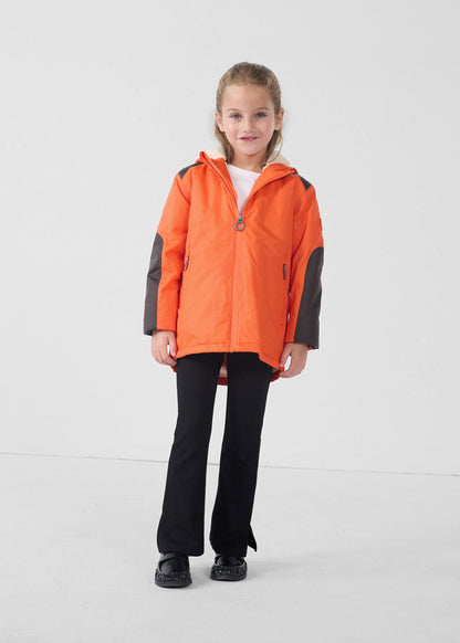 Imperméable enfant à capuche sherpa Rouge feu Lag sherpa