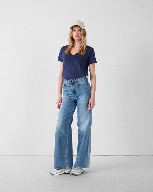 T-Shirt col V Marine Sofy