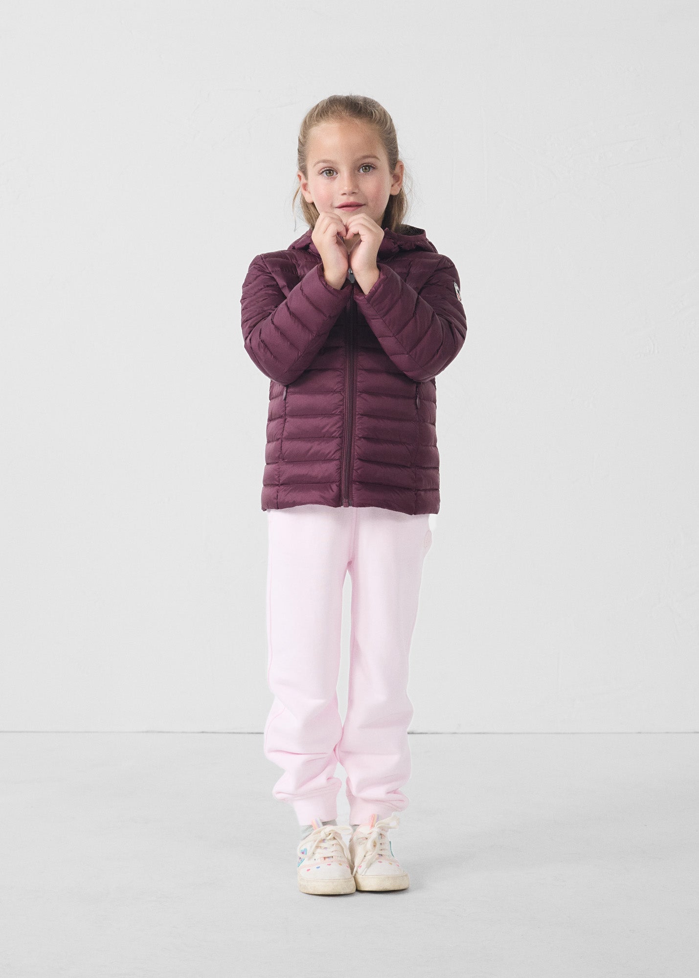 Doudoune légère à capuche enfant Cerise noire Carla