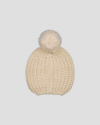 Bonnet à pompons Naturel Langley