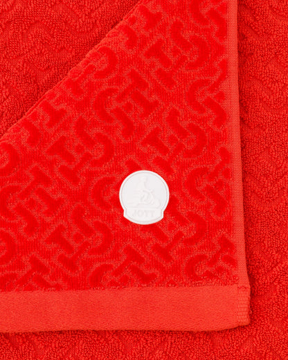 Serviette de plage en éponge Rouge feu Noam