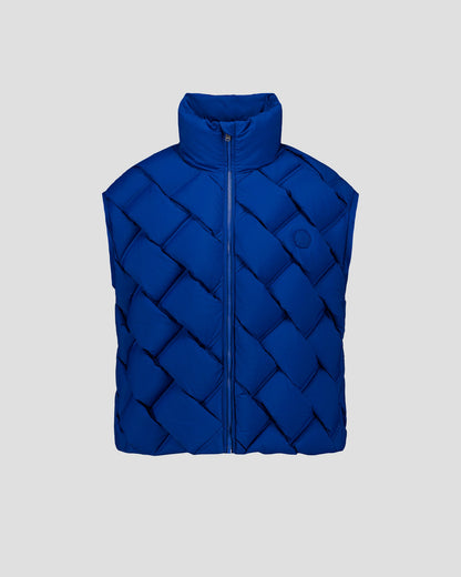 Veste Grand Froid puffer tressée Bleu cobalt Alya