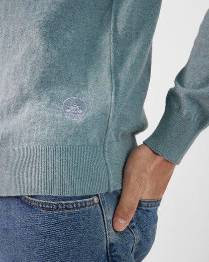 Pull en maille col rond Vert minéral Hadrien