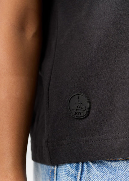 T-shirt enfant à col rond Noir Pio