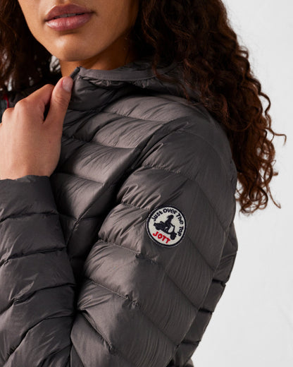 Doudoune légère à capuche Anthracite Cloe