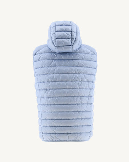 Doudoune sans manches à capuche Bleu clair Pat