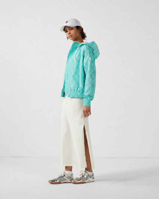 Blouson coupe-vent léger à capuche Mono lagon Alize monogram