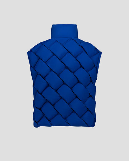 Veste Grand Froid puffer tressée Bleu cobalt Alya