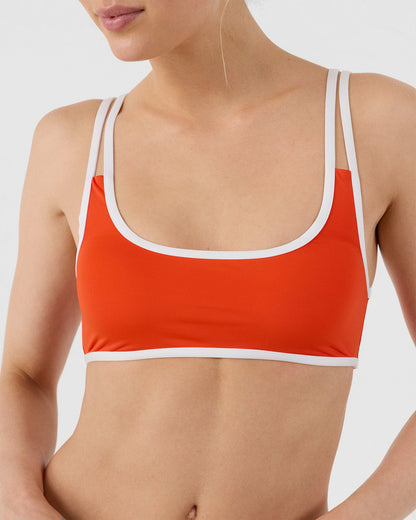 Haut de maillot de bain brassière Rouge feu Maeva top