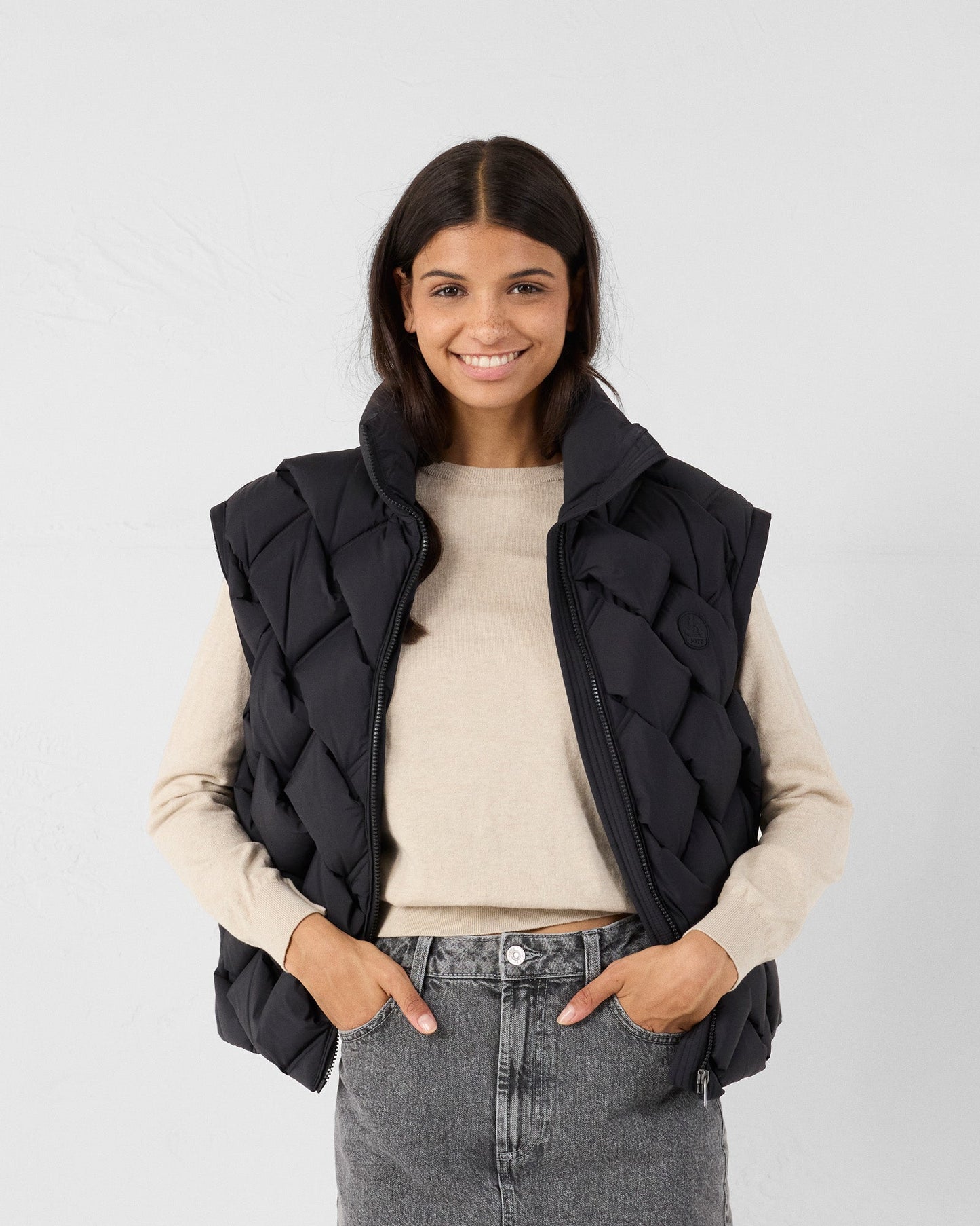 Doudoune Grand Froid puffer tressée Noir Alya