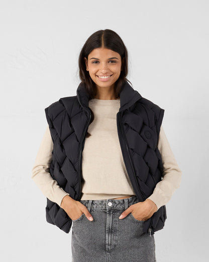 Doudoune Grand Froid puffer tressée Noir Alya