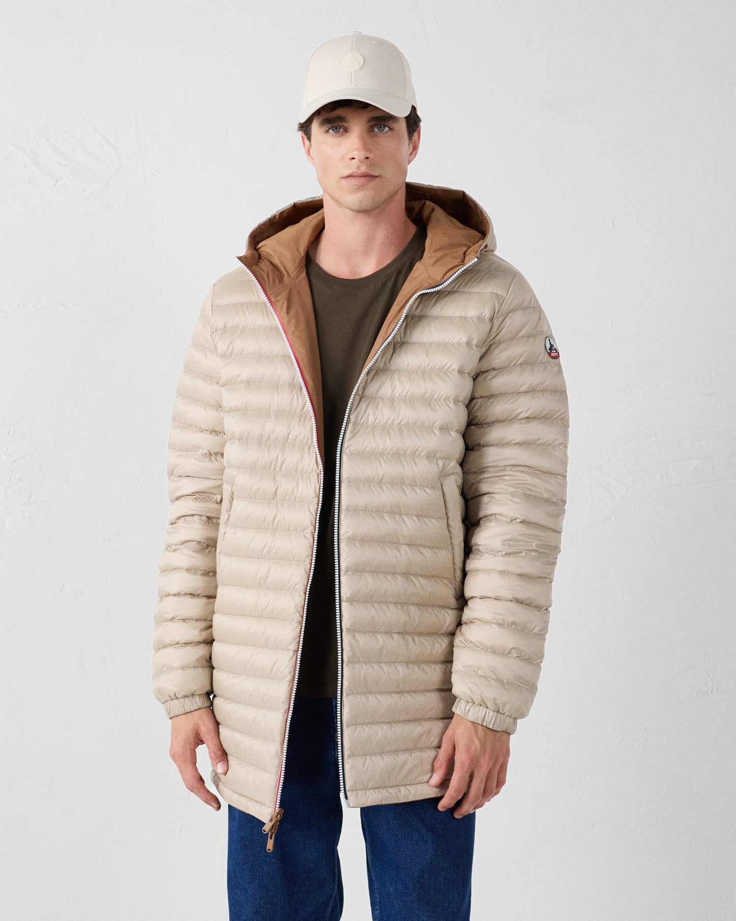 Doudoune longue réversible Sucre roux/beige Assen