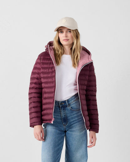 Doudoune réversible Rose antique/cerise noire Bergame