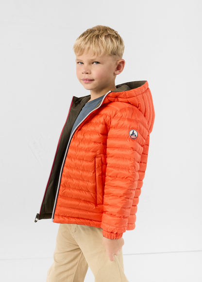 Doudoune enfant réversible Army/rouge feu Sauda