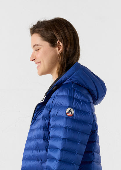 Doudoune longue réversible Noir/bleu cobalt Verone