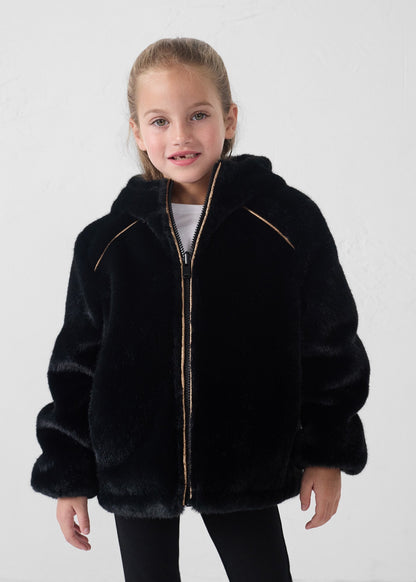 Doudoune réversible enfant fausse fourrure Noir Brana