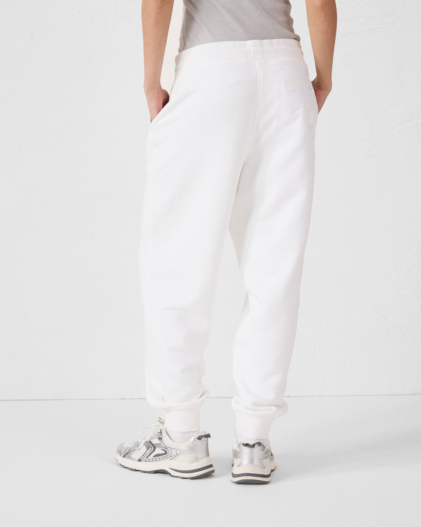 Pantalon de sport en coton Blanc Iris