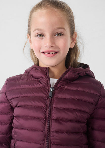 Doudoune légère à capuche enfant Cerise noire Carla