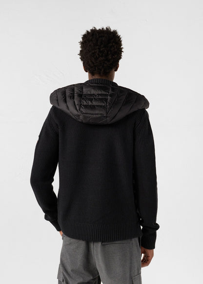 Doudoune bi-matière Noir Jumping