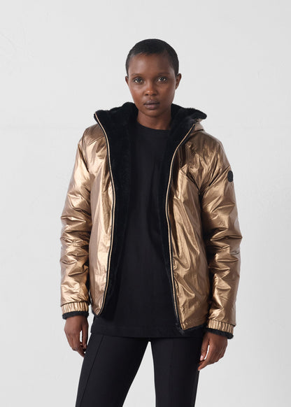 Doudoune fausse fourrure Noir Zora