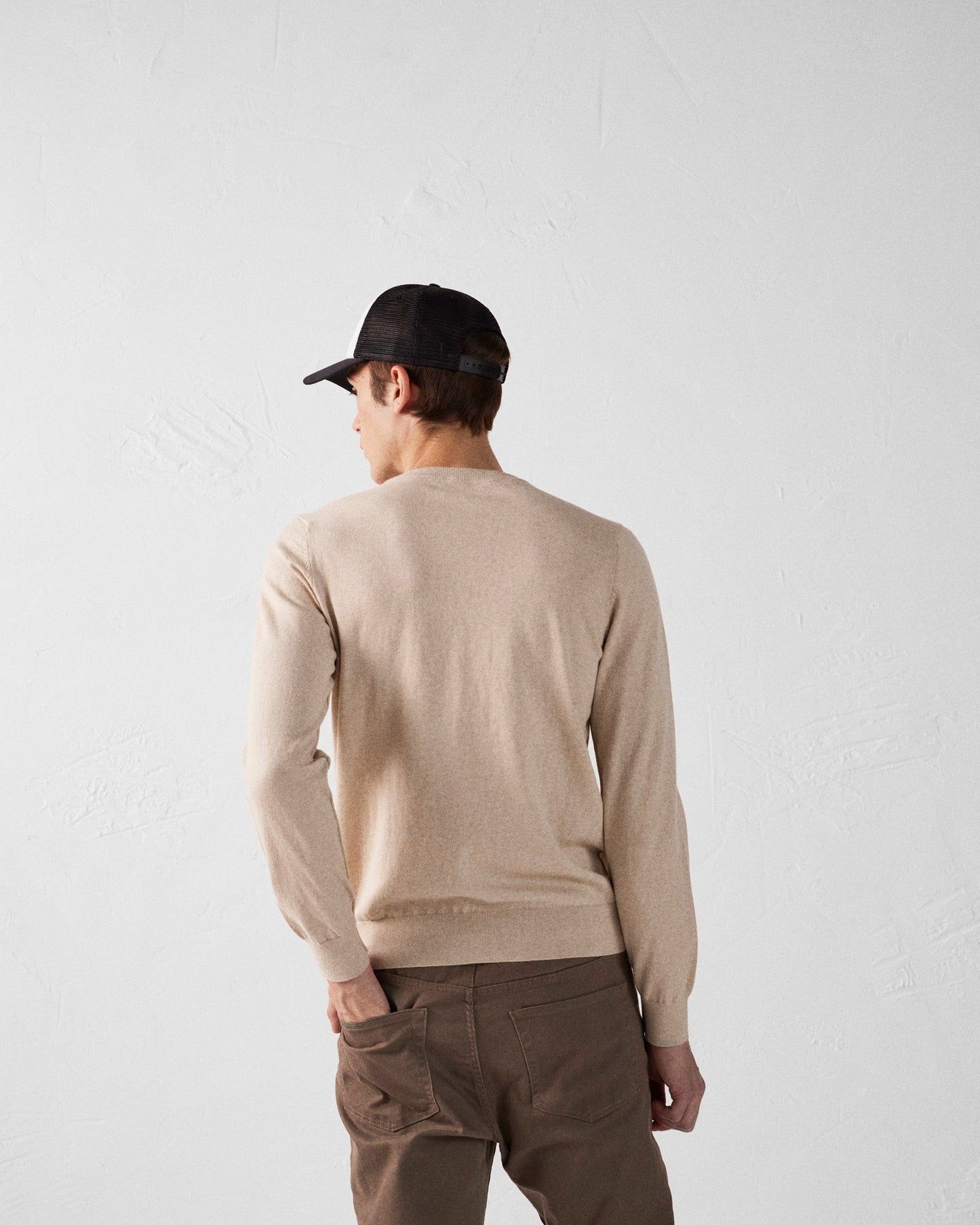 Pull en maille col rond Sable Hadrien