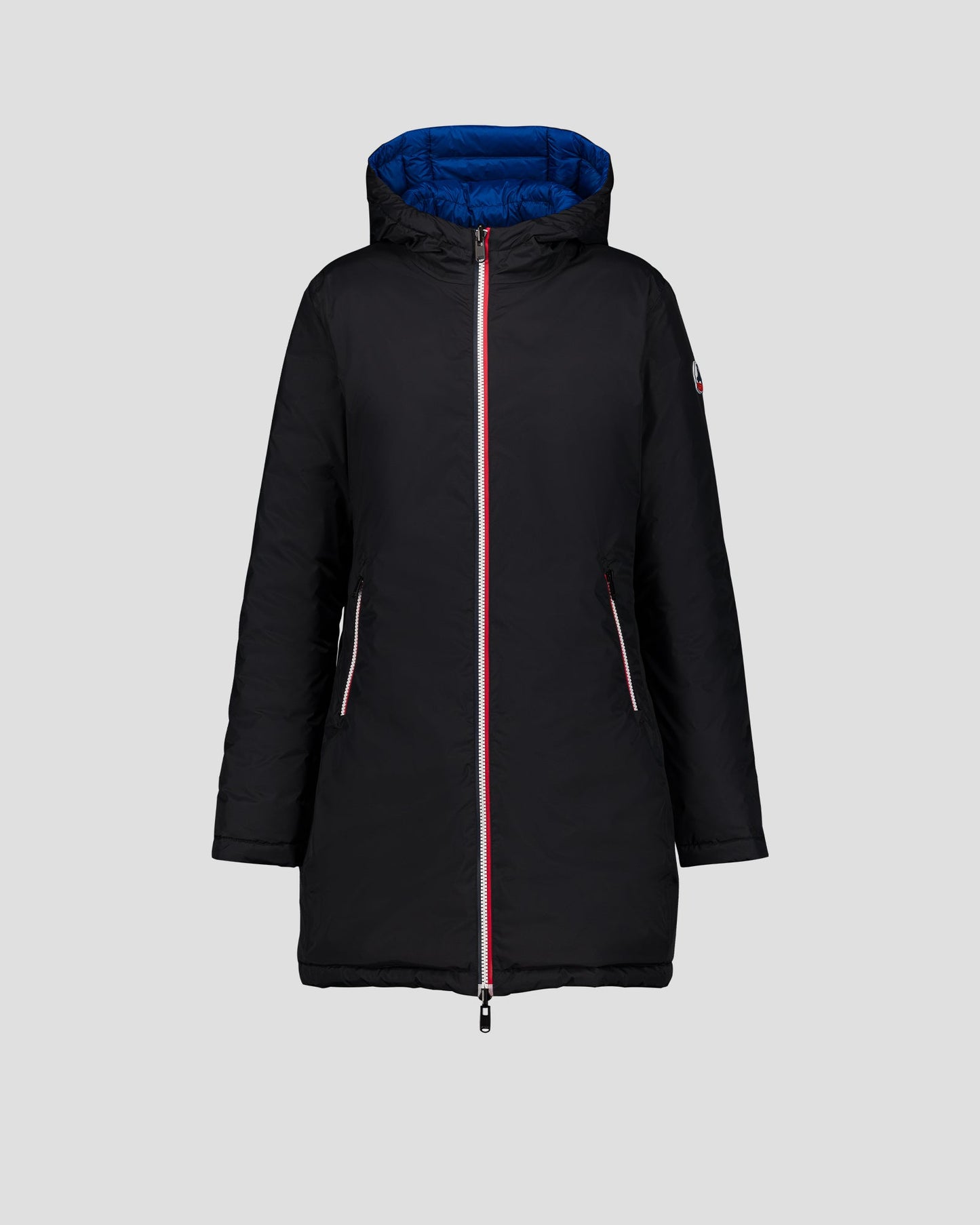 Doudoune longue réversible Noir/bleu cobalt Verone