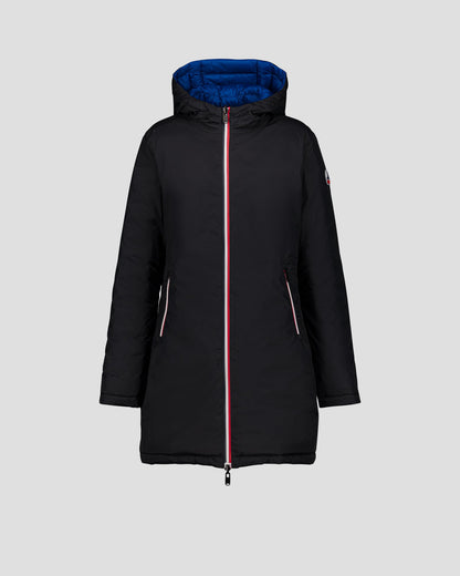 Doudoune longue réversible Noir/bleu cobalt Verone