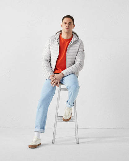 Doudoune légère à capuche Gris glace Nico