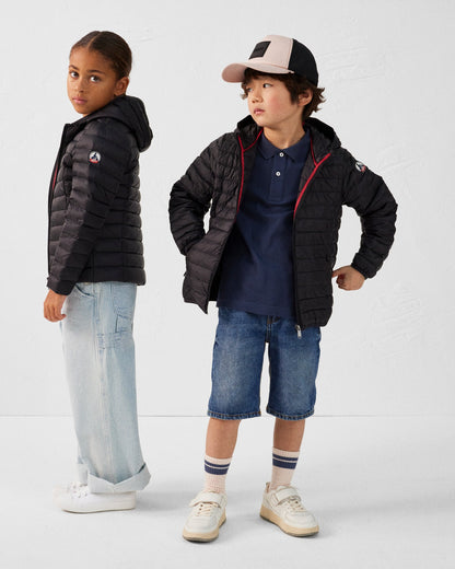 Doudoune légère à capuche enfant Noir Hugo