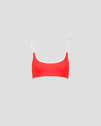 Haut de maillot de bain brassière Rouge feu Maeva top