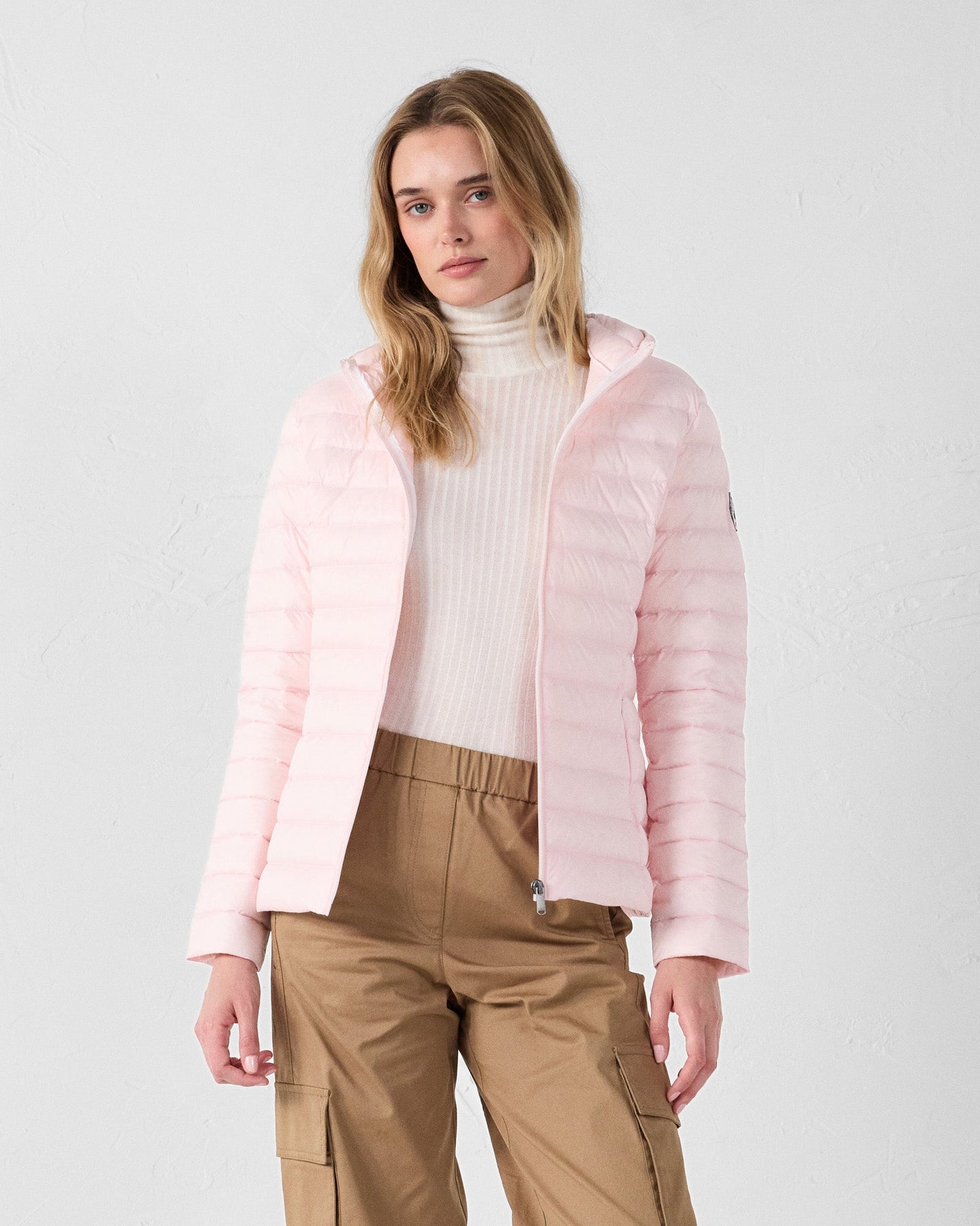 Doudoune légère à capuche Rose pétale Cloe