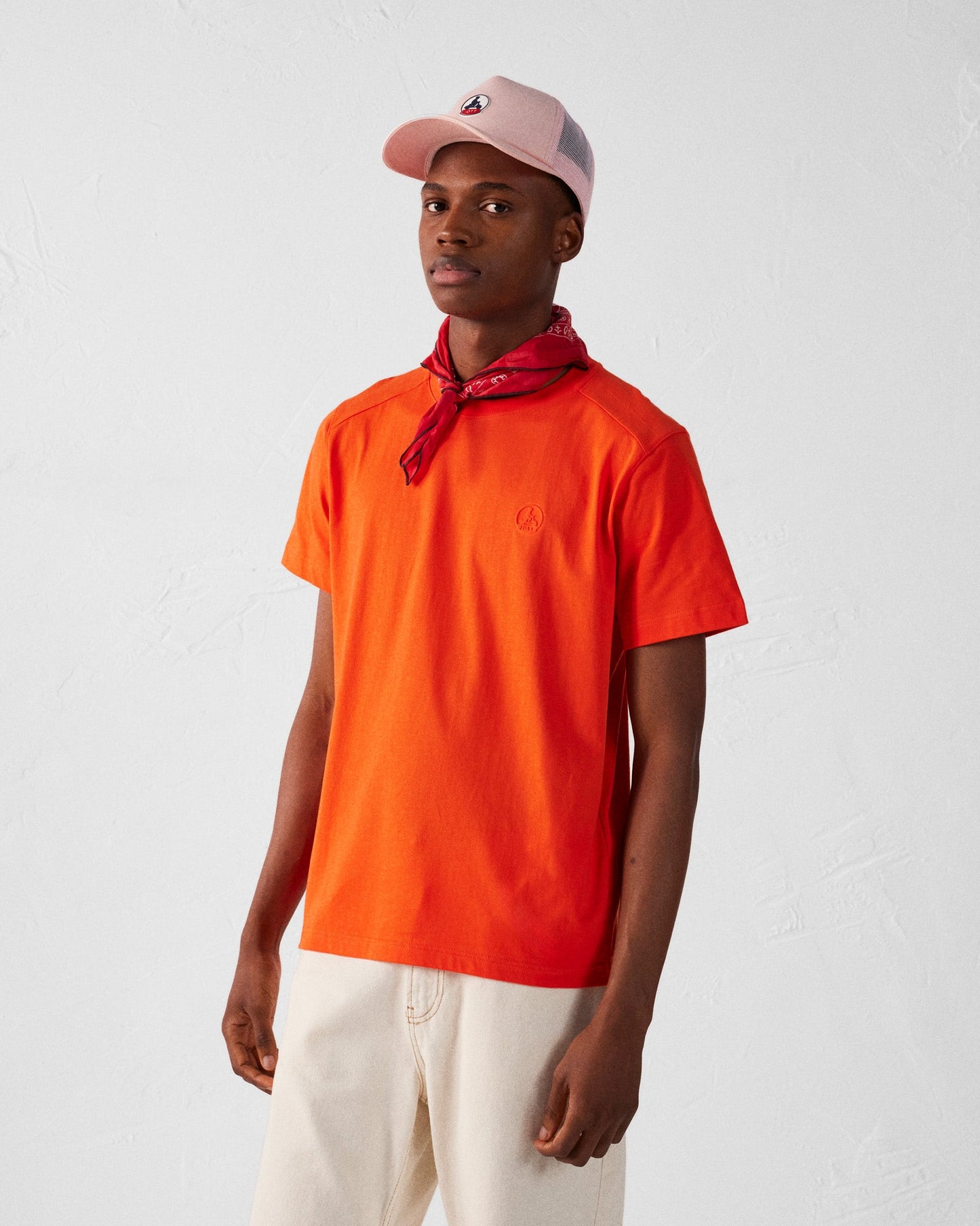 T-shirt col rond homme en coton Rouge feu Pedro