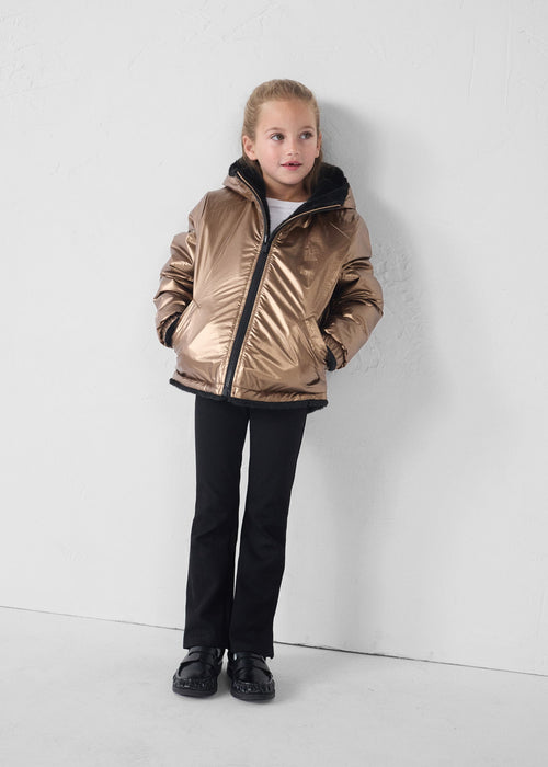 Doudoune réversible enfant fausse fourrure Noir Brana