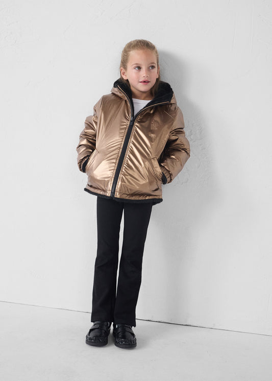 Doudoune réversible enfant fausse fourrure Noir Brana