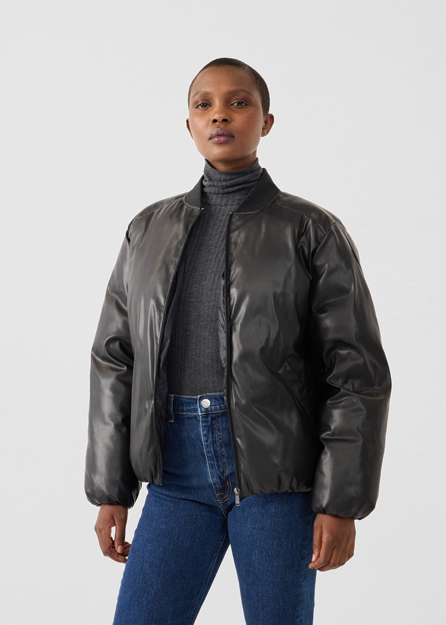 Doudoune courte esprit bomber Noir Celeste